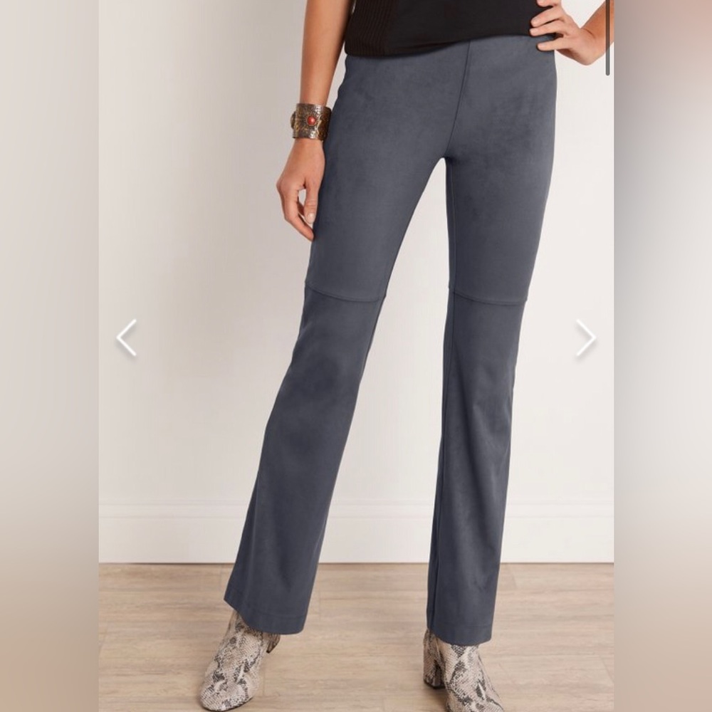 Soft Surroundings Faux Suede Pull-On Bootcut Pants